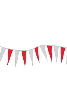 Red/Silver Metallic Triangle Pennant Red/Silver Metallic Triangle Pennant