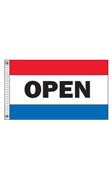 Horizontal Stripe Message Flag - "Open" Horizontal Stripe Message Flag - "Open"