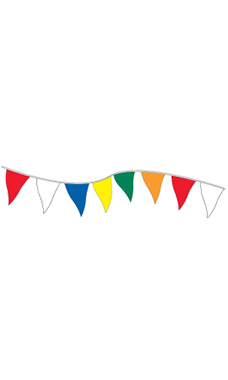 Economy 120 foot Multi-Colored Triangle Pennant Economy 120 foot Multi-Colored Triangle Pennant