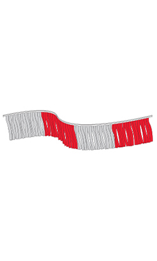 120 foot Red/Silver Metallic Fringe Pennant 120 foot Red/Silver Metallic Fringe Pennant