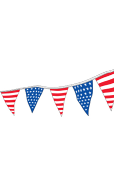 105 foot Stars & Stripes Patriotic Triangle Pennant 105 foot Stars & Stripes Patriotic Triangle Pennant