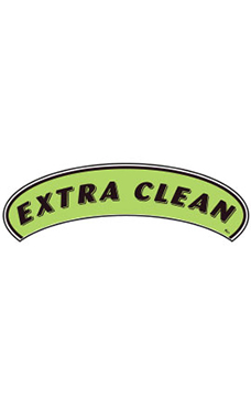 Arch Windshield Slogan Sticker - Black/Neon Green - "Extra Clean" Arch Windshield Slogan Sticker - Black/Neon Green - "Extra Clean"
