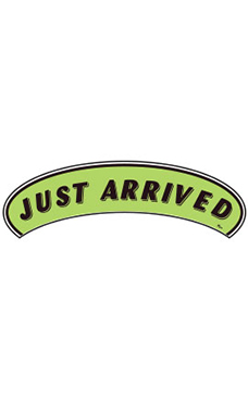 Arch Windshield Slogan Sticker - Black/Neon Green - "Just Arrived" Arch Windshield Slogan Sticker - Black/Neon Green - "Just Arrived"