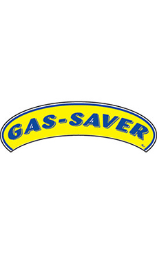 Arch Windshield Slogan Sticker - Blue/Yellow - "Gas Saver" Arch Windshield Slogan Sticker - Blue/Yellow - "Gas Saver"