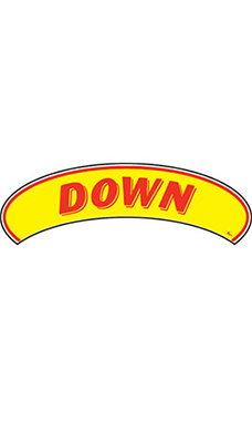 Arch Windshield Slogan Sticker - "Down" Arch Windshield Slogan Sticker - "Down"