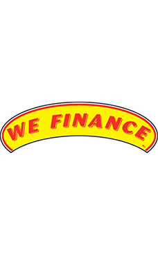 Arch Windshield Slogan Sticker - "We Finance" Arch Windshield Slogan Sticker - "We Finance"