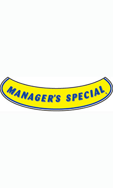 Smile Windshield Slogan Sticker - Blue/Yellow - "Managers Special" Smile Windshield Slogan Sticker - Blue/Yellow - "Managers Special"