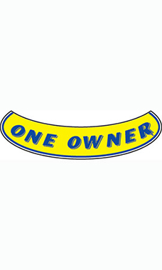 Smile Windshield Slogan Sticker - Blue/Yellow - "One Owner" Smile Windshield Slogan Sticker - Blue/Yellow - "One Owner"