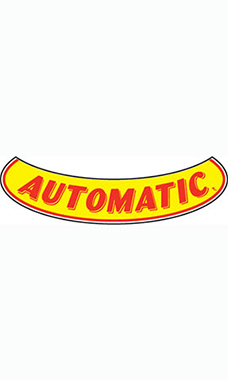 Smile Windshield Slogan Sticker - Red/Yellow - "Automatic" Smile Windshield Slogan Sticker - Red/Yellow - "Automatic"