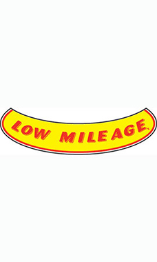 Smile Windshield Slogan Sticker - "Low Mileage"