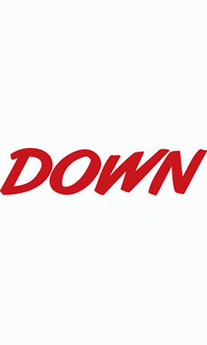 Designer Cut Windshield Slogan Sticker - Red/White - "Down" Designer Cut Windshield Slogan Sticker - Red/White - "Down"
