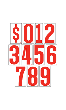 5 ½ inch Red/White Windshield Number Kit 5 ½ inch Red/White Windshield Number Kit