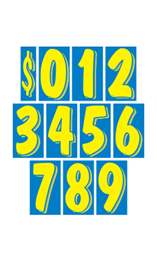 7 ½ inch Blue/Yellow Windshield Number Kit