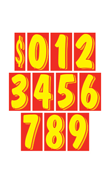 7 ½ inch Red/Yellow Windshield Number Kit