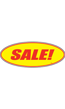 Oval Windshield Slogan Sticker - "Sale!" Oval Windshield Slogan Sticker - "Sale!"