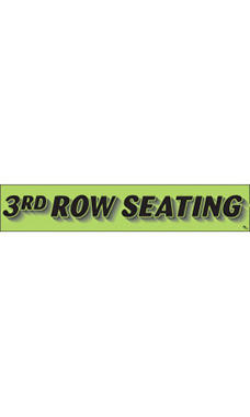 Rectangular Slogan Windshield Sticker - Green - "3rd Row Seating" Rectangular Slogan Windshield Sticker - Green - "3rd Row Seating"