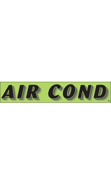 Rectangular Slogan Windshield Sticker - Green - "Air Conditioning" Rectangular Slogan Windshield Sticker - Green - "Air Conditioning"
