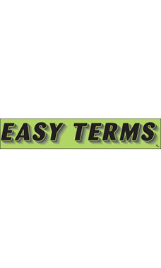 Rectangular Slogan Windshield Sticker - Green - "Easy Terms" Rectangular Slogan Windshield Sticker - Green - "Easy Terms"