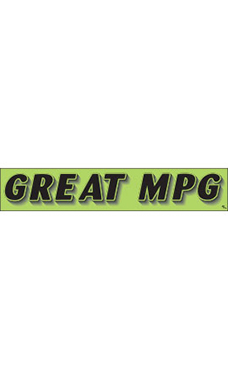 Rectangular Slogan Windshield Sticker - Green - "Great MPG" Rectangular Slogan Windshield Sticker - Green - "Great MPG"
