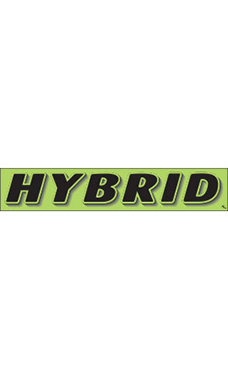 Rectangular Slogan Windshield Sticker - Green - "Hybrid" Rectangular Slogan Windshield Sticker - Green - "Hybrid"