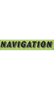 Rectangular Slogan Windshield Sticker - Green - "Navigation" Rectangular Slogan Windshield Sticker - Green - "Navigation"