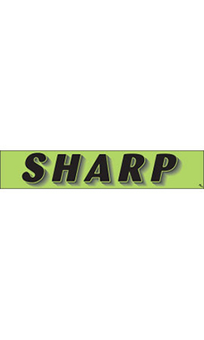 Rectangular Slogan Windshield Sticker - Green - "Sharp" Rectangular Slogan Windshield Sticker - Green - "Sharp"