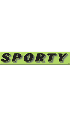 Rectangular Slogan Windshield Sticker - Green - "Sporty" Rectangular Slogan Windshield Sticker - Green - "Sporty"