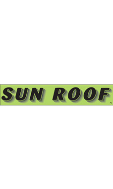 Rectangular Slogan Windshield Sticker - Green - "Sun Roof" Rectangular Slogan Windshield Sticker - Green - "Sun Roof"