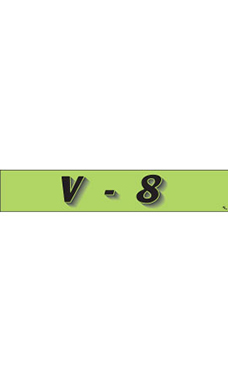 Rectangular Slogan Windshield Sticker - Green - "V8" Rectangular Slogan Windshield Sticker - Green - "V8"