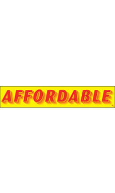 Rectangular Slogan Windshield Sticker - "Affordable"
