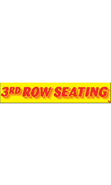 Rectangular Slogan Windshield Sticker - "3rd Row Seating" Rectangular Slogan Windshield Sticker - "3rd Row Seating"