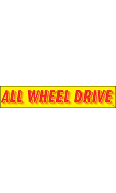 Rectangular Slogan Windshield Sticker - "All Wheel Drive"