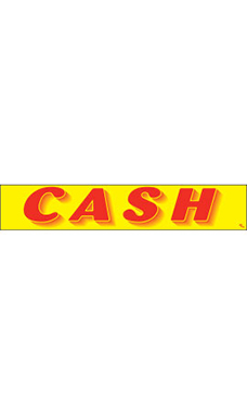 Rectangular Slogan Windshield Sticker - Red/Yellow - "Cash" Rectangular Slogan Windshield Sticker - Red/Yellow - "Cash"