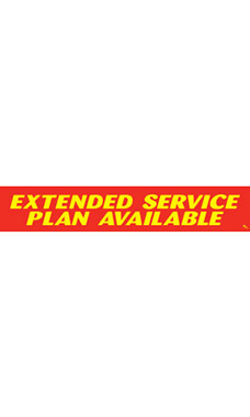 Rectangular Slogan Windshield Sticker - Red/Yellow - "Extended Service Plan Available" Rectangular Slogan Windshield Sticker - Red/Yellow - "Extended Service Plan Available"