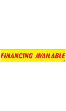 Rectangular Slogan Windshield Sticker - "Financing Available" Rectangular Slogan Windshield Sticker - "Financing Available"