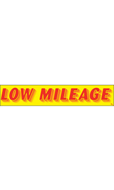 Rectangular Slogan Windshield Sticker - "Low Mileage"