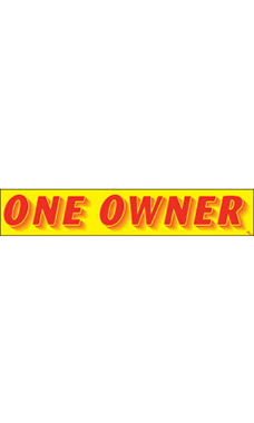 Rectangular Slogan Windshield Sticker - "One Owner"