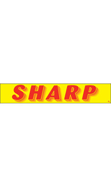 Rectangular Slogan Windshield Sticker - "Sharp" Rectangular Slogan Windshield Sticker - "Sharp"