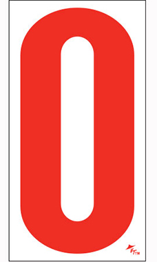 5 ½ inch Windshield Numbers And Symbols - Red/White