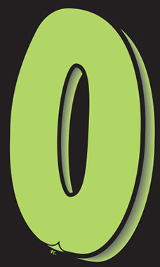 7 ½ inch Windshield Numbers And Symbols - Neon Green/Black
