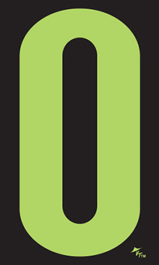 9 ½ inch Windshield Numbers And Symbols - Neon Green/Black 9 ½ inch Windshield Numbers And Symbols - Neon Green/Black