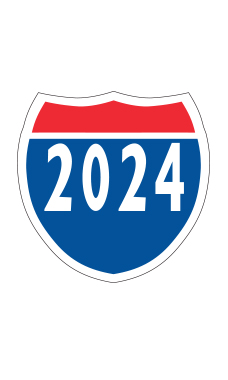 Interstate Sign Windshield Stickers - "2024"