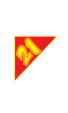 Corner Windshield Year Stickers - Red/Yellow - "21"