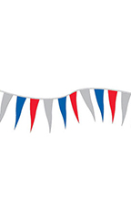 Red/Silver/Blue Metallic Triangle Pennant