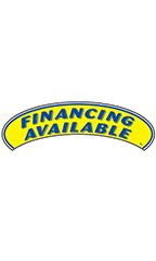 Arch Windshield Slogan Sticker - Blue/Yellow - "Financing Available"
