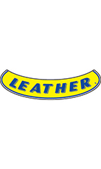 Smile Windshield Slogan Sticker - Blue/Yellow - "Leather"