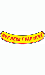 Smile Windshield Slogan Sticker - "Buy Here/Pay Here"