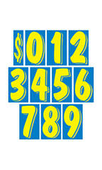 7 ½ inch Blue/Yellow Windshield Number Kit