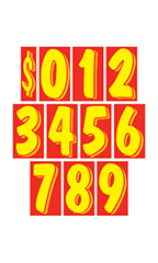7 ½ inch Red/Yellow Windshield Number Kit