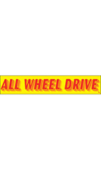 Rectangular Slogan Windshield Sticker - "All Wheel Drive"
